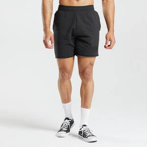 Venta al por mayor de pantalones cortos de gimnasio de lana de algodón personalizados de los hombres de patrón sólido por encima de la rodilla Legacy Shorts bolsillos teñido liso estilo de la calle - Product Image 1