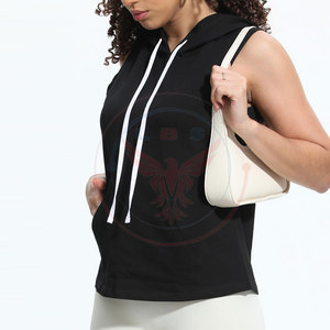 Hoodies sans manches pour femmes, design personnalisé, usage extérieur, couleur unie, confortables - Product Image 2