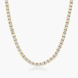 Collar de diamantes cultivados en laboratorio de corte de 3,00 MM para mujer, Plata/10K Chapado en Hip Hop, joyero de tenis helado, cadena de moda, boda, oro - Product Image 4