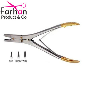 <b>Flat</b> <b>Nose</b> <b>Pliers</b> No. 1 TC Tip Extraction Wire Holding <b>Plier</b> Straight 18cm Stainless Steel Orthopedic Instruments - Product Image 1