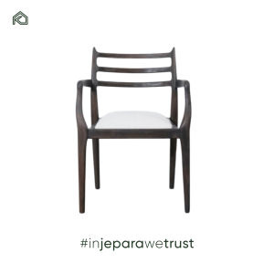 Chaise de salle à manger de designer italien, style minimaliste, bois de frêne blanc nordique, teck massif, dossier moderne, coussin en coton, hôtel commercial - Product Image 6