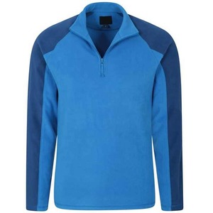 Jersey deportivo de gimnasio para hombre de primera calidad 220 GSM mezcla de algodón suave soporte media cremallera superior manga larga elegante transpirable ajuste logotipo personalizado - Product Image 3