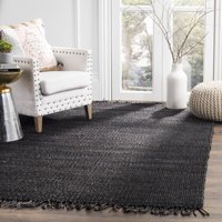 Tapis uni en chanvre noir épais pour salon, chambre, chambre d'amis, hôtel, et tapis de porte – Tapis et ensembles de tapis