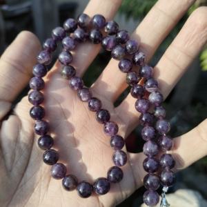 Natural Purple Amethyst Beaded <b>Necklace</b> 8mm Smooth Round Beads <b>Necklace</b> Gemstone Round Amethyst <b>Necklace</b> Gift For Her - Product Image 2