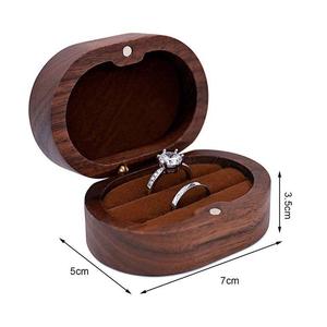 Mini organisateur de bijoux de voyage en velours personnalisé boîte à bijoux en bois marron pour bagues boucle d'oreille par HF CRAFTS - Product Image 4