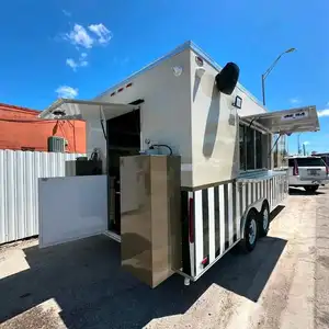 Nuevo remolque de comida móvil para catering, caja de 5 metros, carrito de comida callejera totalmente equipado, camión expendedor de comida a la venta