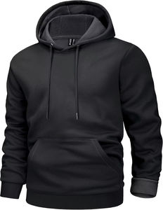 2025 grande taille unisexe sweat à capuche zippé hiver sweat polaire doublé Streetwear survêtement Style 100% coton brodé uni teint - Product Image 4