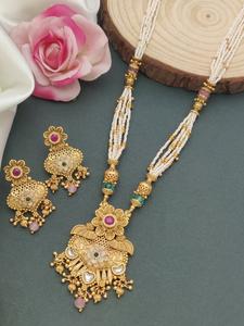 ผู้หญิงทองเจ้าสาวชุดเครื่องประดับสร้อยคอแต่งงานต่างหูชุดสําหรับผู้หญิง - Product Image 5