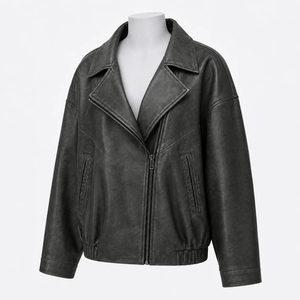 Chaqueta de Cuero Acolchada para Mujer, Diseño Personalizado, Transpirable, Cálida para Invierno, Impermeable, Ecológica, Servicio OEM - Product Image 5