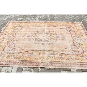 Vintage Rug, 5.5x8.4 ft Turkish Rug, <b>Brown</b> Oriental <b>Wool</b> Rug - Product Image 3