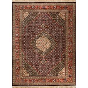Tapis en laine noués à la main Aalam Blue, grande surface, motifs rectangulaires en diamant Pae-4916, pour la maison, pour le salon, la chambre à coucher - Product Image 1