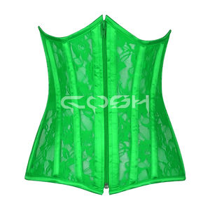 Corset en maille orange à baleines en acier, style Underbust, pour la mode et le fitness - Product Image 3