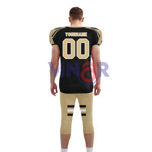 Logo personnalisé Uniforme de football américain avec demi-manches col en V couleur jaune gris respirant imprimé Design entretenu OEM - Product Image 6