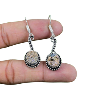 925 plata esterlina sólida hecha a mano piedra preciosa Spinner K2 Jasper pendientes joyería 925 Plata estampada mejor calidad pendientes colgantes - Product Image 1