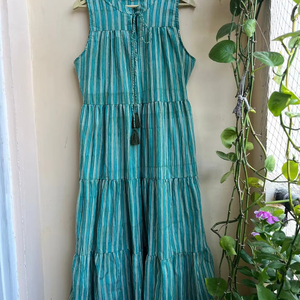 Robe d'été 2026 tendance, imprimée à la main, 100 % coton, décontractée, brodée de fleurs, prix usine - Product Image 1