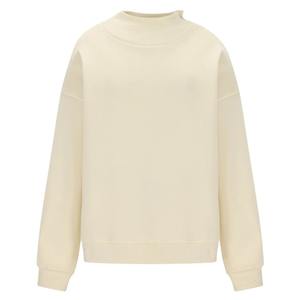 Vente en gros d'usine de vêtements décontractés à col montant pour femmes pull solide 100% coton matériel léger respirant Logo personnalisé - Product Image 1