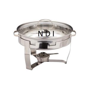 Chauffe-plat décoratif poli brillant pour service de restauration avec crique en verre Chauffe-plat de haute qualité pour buffet avec poêle à brûleur - Product Image 1