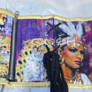Top Corset con Estampado Sublimado Queen of the Wild |   Corsé estilo bustier Purple Goddess & Cheetah Renaissance - Product Image 5