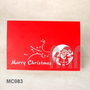 ANN HANDICRAFT MC083 Tarjetas de Felicitación de Papel 3D Cortadas con Láser Personalizadas, Invitación de Santa Claus Cantando para el Día de Navidad, Hecho en Vietnam - Product Image 2