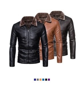 แจ็กเก็ตหนังหนาเต็มตัวสำหรับผู้ชาย, แจ็กเก็ตหนัง PU หนาสำหรับวัยรุ่นเสื้อโค้ทขนาด2024คุณภาพสูงของผู้ชาย - Product Image 3