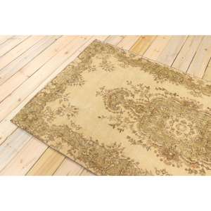 Tapis turc 3,8x7,2 pieds, tapis en laine vintage à motifs floraux marron - Product Image 4