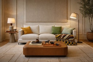 Canapé de luxe moderne Marquis |   Canapé modulaire contemporain en tissu avec assise profonde et design architectural - Product Image 5