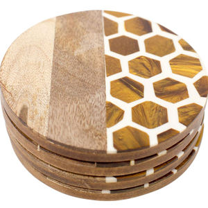 Sous-verre en résine époxy en bois d'acacia naturel de haute qualité - Product Image 1