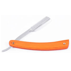 Rasoir de sécurité à lame unique et jetable en acier inoxydable pour hommes avec support à manche en bois pour le rasage des cheveux, du corps et du bikini par Barbers - Product Image 1