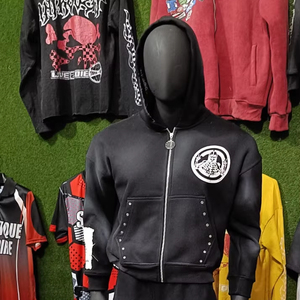 Skeleton Vibe Hoodie Jogger Combo Chándal negro/Sudadera con capucha y conjunto de Jogger" - Product Image 1