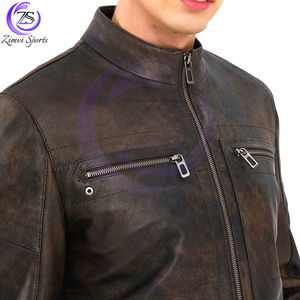 Streetwear avec logo personnalisé à prix de gros Vestes en cuir coupe-vent faites à la main, confortables et au design unique - Product Image 4