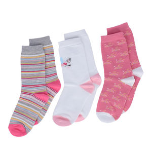 3-Piece Pack of Girls' Fant Cute <b>Cartoon</b> Breathable Knitted Ankle Toddler <b>Socks</b> - Product Image 5