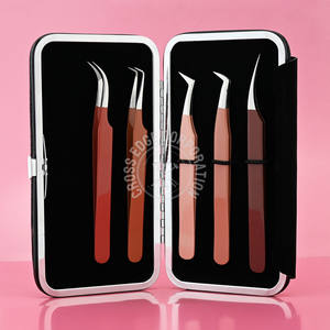 Pinzas para Extensión de Pestañas con Punta de Fibra, Nano Fibra Angular, Agarre Perfecto para Aplicación de Pestañas Postizas - Product Image 1