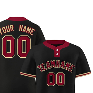 Maillot de baseball personnalisé bleu marine dégradé, vente en gros, polyester doux, respirant, antibactérien, col en V, séchage rapide, manches longues, deux - Product Image 4