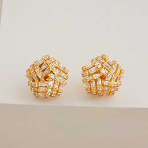 Geometric Emerald-Cut 92.5 <b>Silver</b> <b>Stud</b> <b>Earrings</b> for Party Occasions - Product Image 2