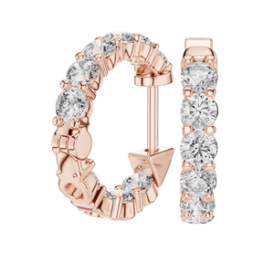 Boucles d'oreilles créoles en diamant de laboratoire 1,6 carat pour femme, clarté VVS-VS EF, or 18 carats, 14 carats, 10 carats et argent 925, moissanite et autres - Product Image 5