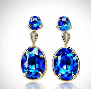 Pendientes de Topacio Azul de 10*14 mm con Circonita Cúbica para Mujer, Plata de Ley 925, Chapado en Oro de 18K, Joyería de Piedras Preciosas Colgantes, Regalo - Product Image 4