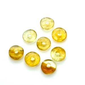 Cuentas Sueltas de Citrino Talladas a Mano en Forma de Donut de 12 mm para Joyería - Product Image 1