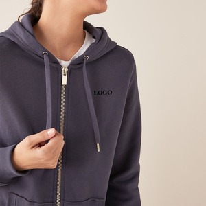 Haute qualité en gros fermeture éclair jusqu'à goutte épaule hommes femmes sweats à capuche sans ficelle surdimensionné respirant pleine fermeture éclair femmes à capuche 2026 - Product Image 4