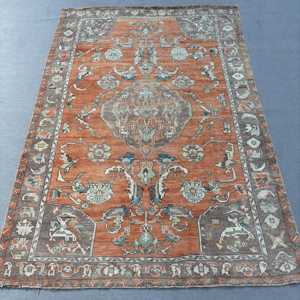 Tapis de 5,4 x 8 pieds, tapis turc vintage, tapis persan en laine rouge - Product Image 1