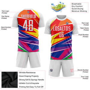Jeu d'uniforme de football de niveau professionnel prêt avec ventilation avancée tissu à séchage rapide panneaux de maille respirants vêtements de football - Product Image 5
