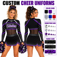Uniforme de cheerleading sur mesure OEM, une pièce, en spandex haute élasticité, avec strass, justaucorps de cheerleading