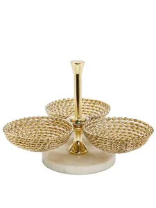 Luxeserve ชุดผลไม้แห้งสีทอง3ชามสำหรับงานเลี้ยงและของตกแต่งบ้าน - Product Image 4