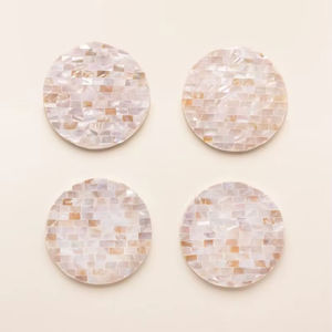 Posavasos ecológicos con Incrustaciones de nácar con tamaño personalizado, posavasos con incrustaciones de perlas hechas a mano de primera calidad para regalos de boda - Product Image 4