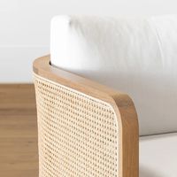 Canapé d'extérieur moderne de qualité supérieure en teck et rotin naturel pour hôtel salon appartement ou meubles de parc