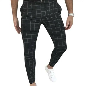 Nouveau Design bonne qualité 100% pur extensible Slim Fit pantalon respirant hommes mode décontracté confortable formel classique pantalon - Product Image 4