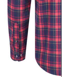 Camisa de franela para hombre con bolsillos en el pecho en rojo y azul marino con camisa duradera de Kevlar y camisa protectora blindada para hombre - Product Image 3