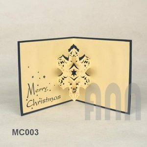 การ์ดอวยพรคริสต์มาสลายเกล็ดหิมะ3D แบบกำหนดเองกระดาษพิมพ์ลายทำมือ 'ขอบคุณ' ของที่ระลึกงานแต่งงานวันเกิด - Product Image 4