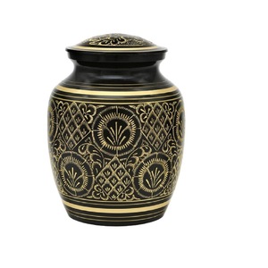 Urnas de cremación de aluminio de alta calidad con grabado completo, urnas funerarias de metal con acabado de peltre para cenizas humanas - Product Image 3