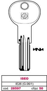 Chiave Punzonata in Ottone Ie26 (g.Vag 1) Iseo - Product Image 1