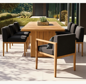 Silla moderna para exteriores con marco de madera expuesta - Product Image 5